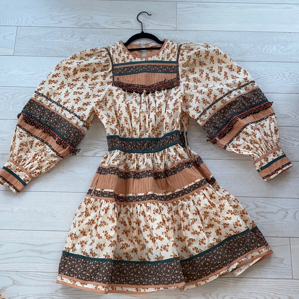 new Ulla Johnson Beaded Long Sleeve Mini Dress